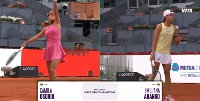 Camila Osorio dobla a Emiliana Arango en el WTA 1000 en Madrid