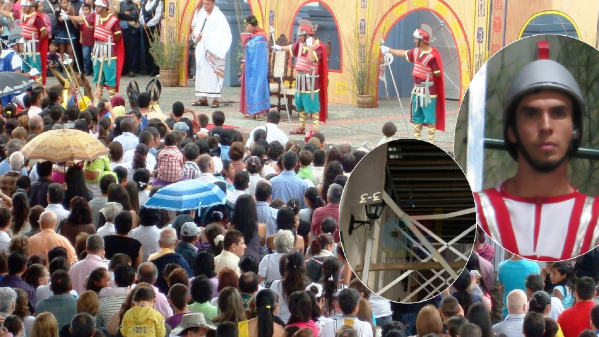 El actor muere que golpeó su cabeza cuando cayó como estructura cuando ensayó para la Semana Santa en la Iglesia de Filandia
