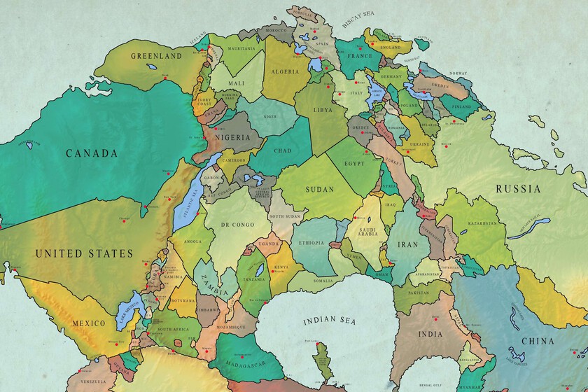 Este mapa muestra cómo estará la tierra dentro de los 250 millones de años. Si se cumple, España tendrá mucha suerte
