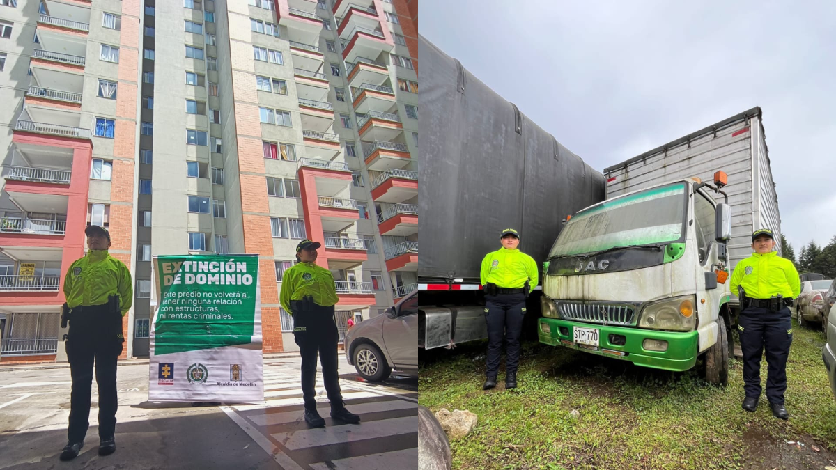 Camiones y apartamentos, entre productos millonarios en extinción de dominio a una poderosa banda criminal de Medellín