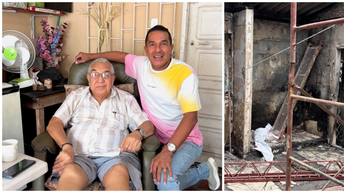 Checo Acosta mostró imágenes devastadoras de cómo era su padre Alci Aci Acesta después de Voraz Fire