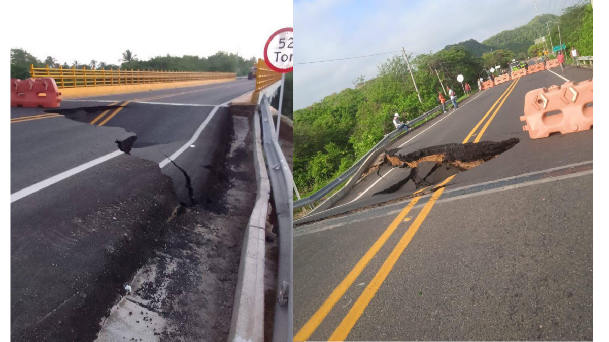 Cierre total del camino hacia el mar entre Barranquilla y Cartagena para el fracaso en el acceso al puente Juan de Acosta.