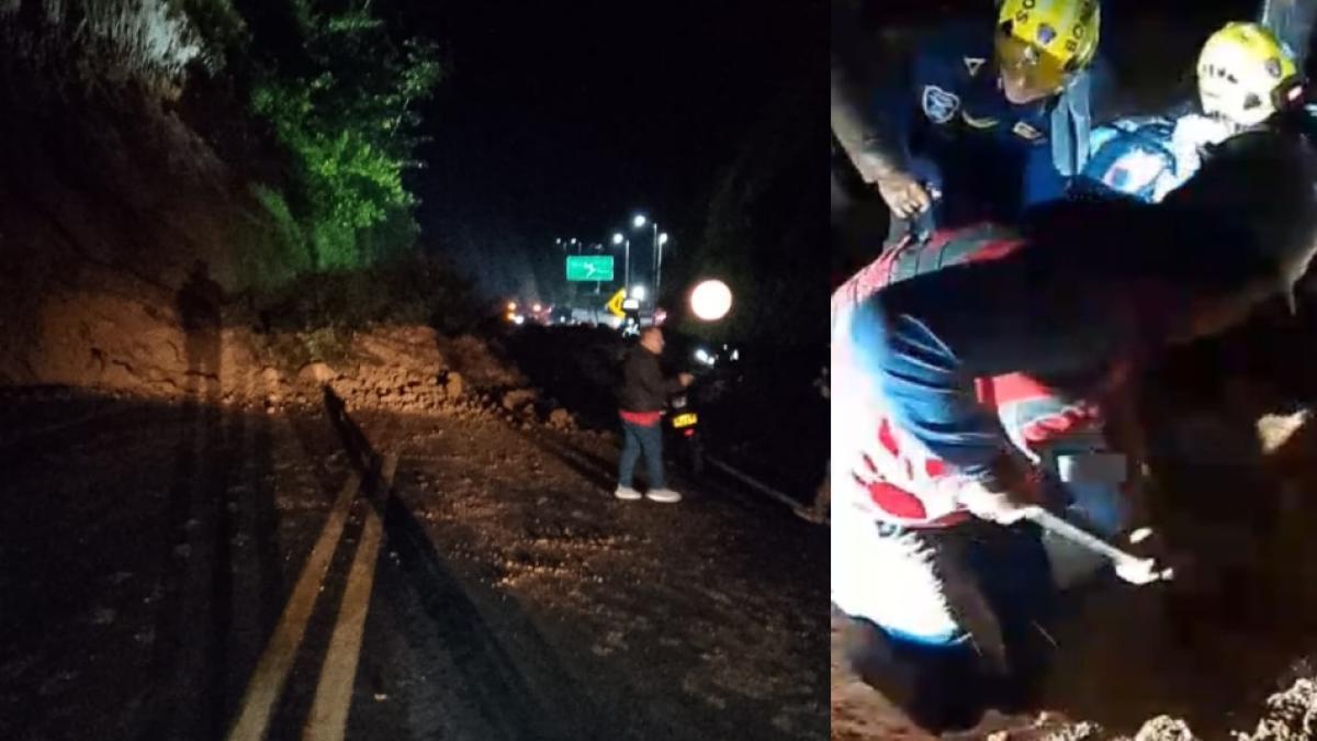 Entre los gritos de ayuda y barro, rescataron a dos mujeres que estaban atrapadas después del colapso en Pereira