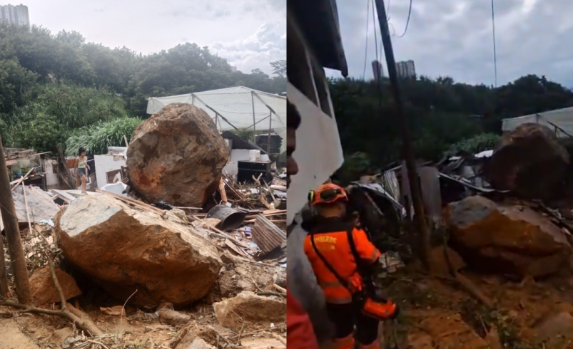 Una roca gigante destruyó una casa en la comuna 13 de Medellín; Ocho personas sobrevivieron al impacto