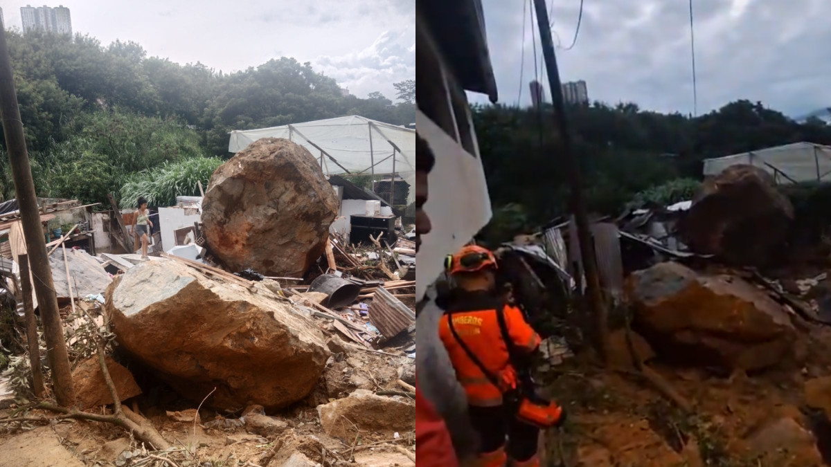 Una roca gigante destruyó una casa en la comuna 13 de Medellín; Ocho personas sobrevivieron al impacto