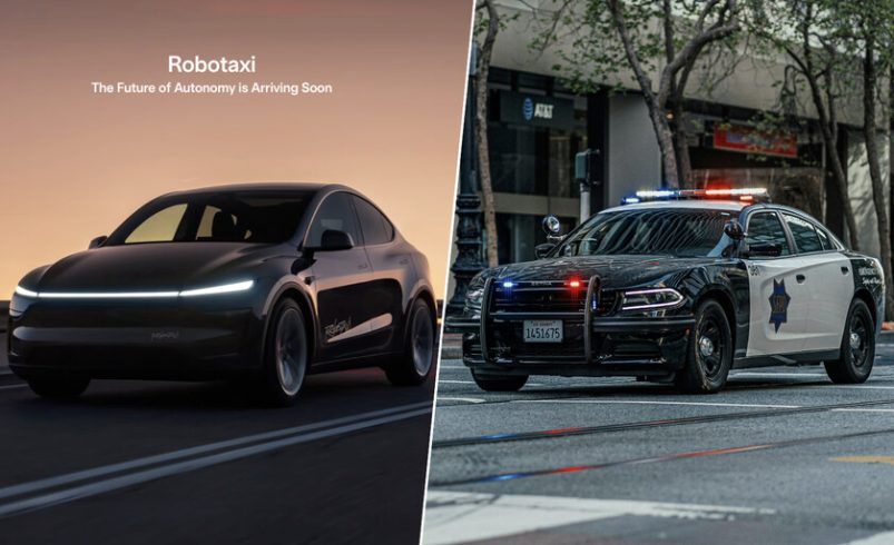 La robotaxis de Tesla ha sido programada para conducir como humano. Entonces, cuando ven a la policía golpear un freno

 – Tinta clara