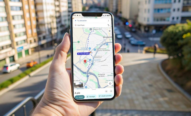 He estado usando Google Maps durante años y no sabía este botón. Es maravilloso seguir rutas a pie

 – Tinta clara