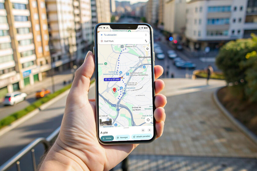 He estado usando Google Maps durante años y no sabía este botón. Es maravilloso seguir rutas a pie

 – Tinta clara