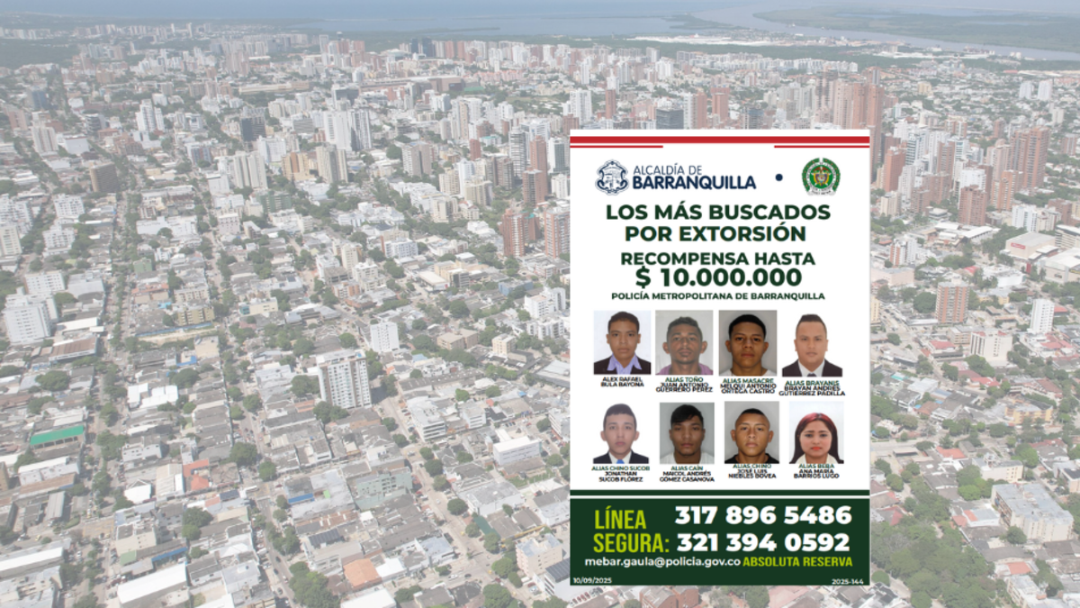 Barranquilla lanza el póster del más buscado por extorsión; Las autoridades dicen que el pago de $ 5.5 mil millones se ha evitado en extorsión

 – Tinta clara