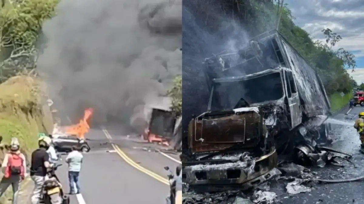 El conductor de un automóvil murió calcinado después de un fuerte choque contra un camión en la carretera que conecta a Pereira con Quindi y el Valle del Cauca

 – Tinta clara
