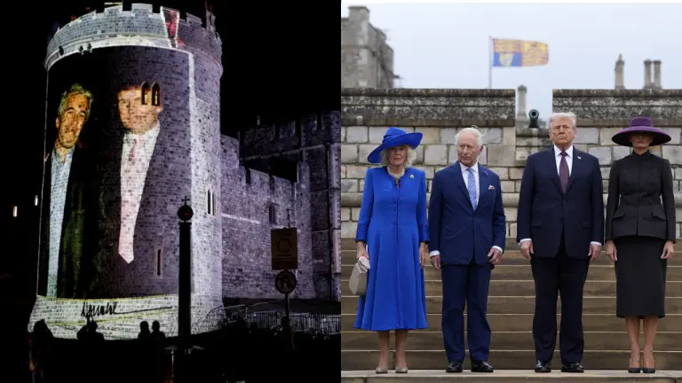 Las imágenes de Trump con Epstein se proyectan en Windsor Castle durante la visita al estado – 

 – Tinta clara