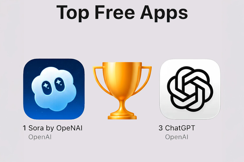 OpenAi no solo domina en IA. Ahora la App Store en los Estados Unidos con Sora y Chatgpt también está «comiendo»

 – Tinta clara