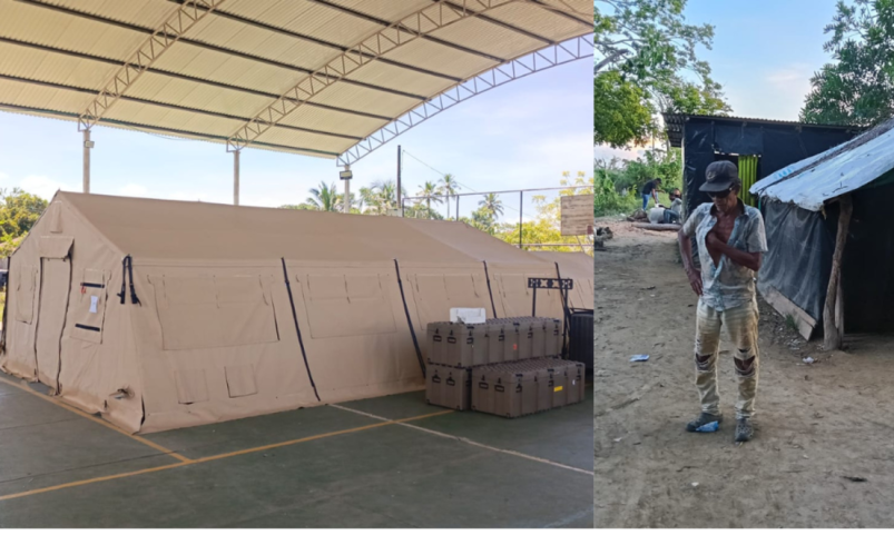 El director de la Ungrd se reunió desde una tienda de campaña con aire acondicionado, mientras las víctimas viven en refugios en medio del agua.

 – Tinta clara