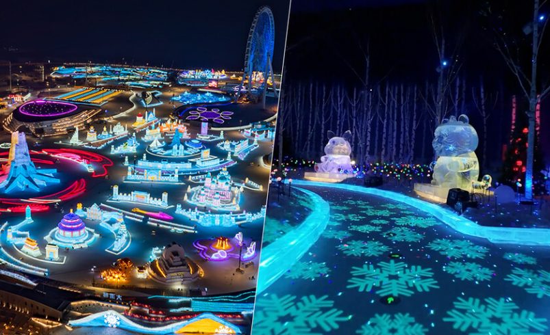 China pretende batir récords con el parque de hielo más grande del mundo. Y ya empezó a levantarlo bloque a bloque.

 – Tinta clara