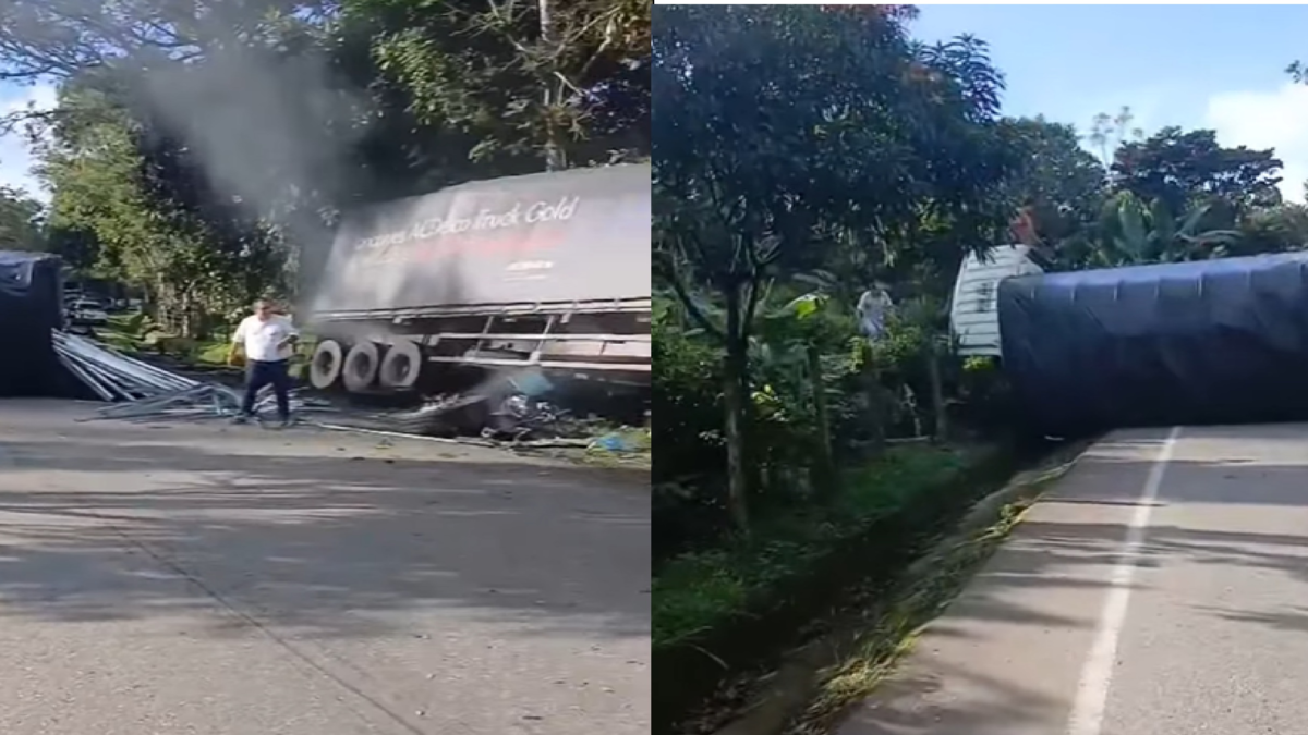 Dos camionetas chocaron y provocaron volcamiento, hay cierre total del corredor

 – Tinta clara