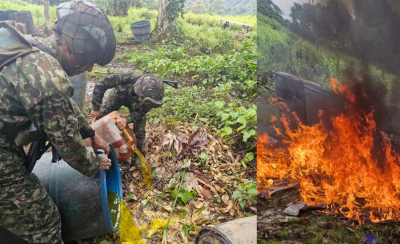Ejército Nacional destruyó en noviembre 10 laboratorios para procesamiento de coca

 – Tinta clara