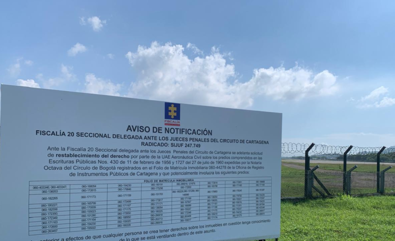 La Fiscalía bloqueó más de 80 páginas de placas de inmuebles en el norte de Cartagena

 – Tinta clara