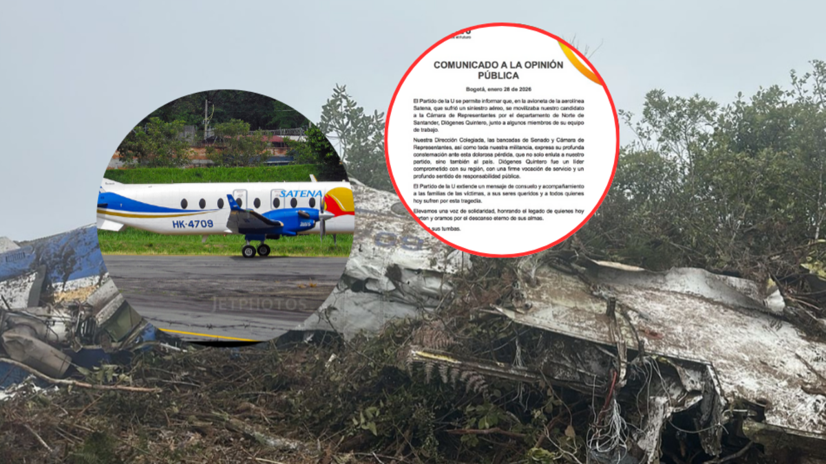 Partido de la U se pronunció tras encontrar avión estrellado en el que viajaba el congresista Diógenes Quintero en Norte de Santander: ‘Dolorosa pérdida’

 – Tinta clara