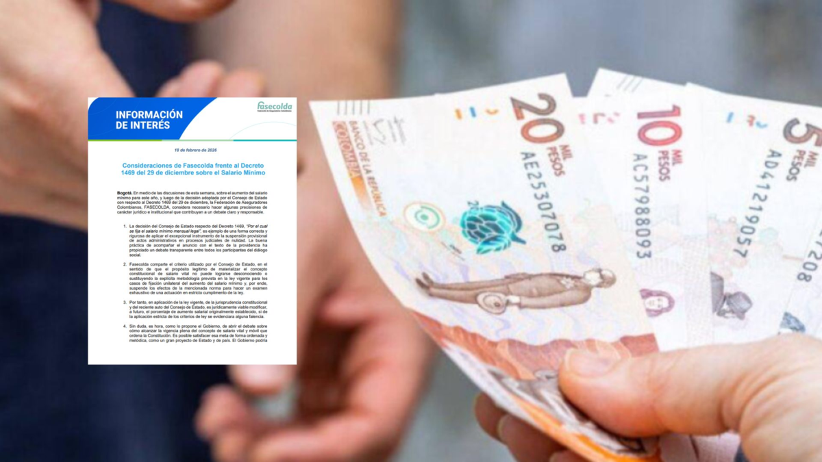 Fasecolda respalda rigor jurídico del Consejo de Estado sobre regulación del salario mínimo

 – Tinta clara
