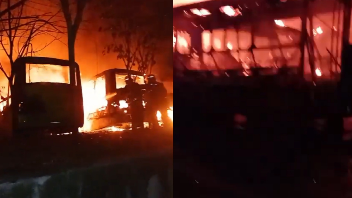 Grave emergencia con buses de Metrolínea en el portal Girón, incendio consumió alrededor de 14 autos, hay videos de la conflagración

 – Tinta clara
