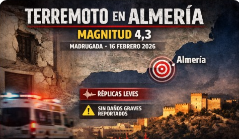 Temblor en Almería hoy: movimiento de magnitud 4,3 y leves réplicas – EXTRA

 – Tinta clara