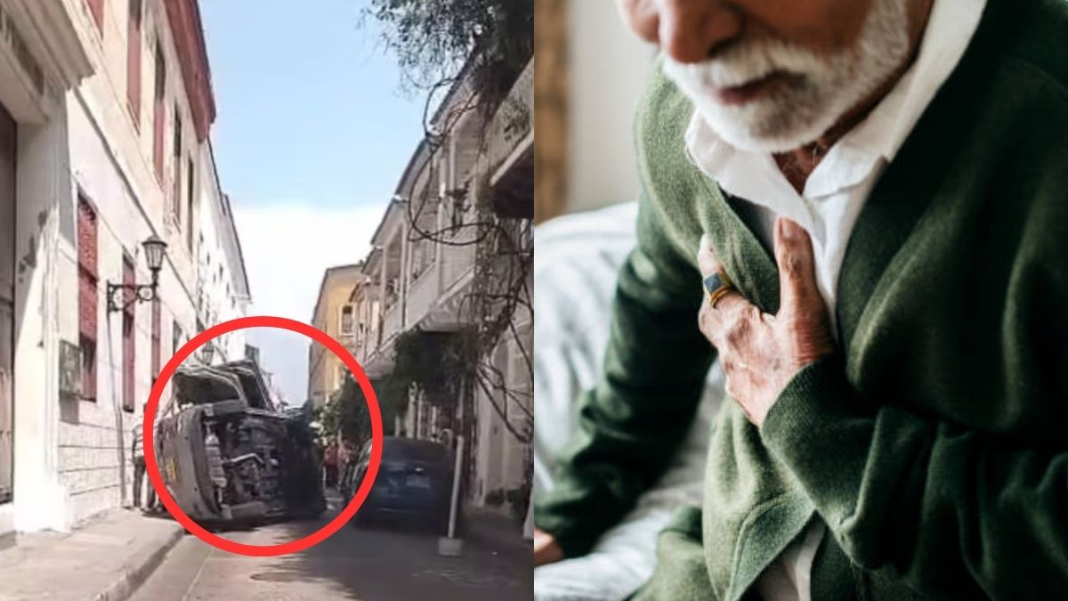 El conductor sufrió un infarto mientras conducía.

 – Tinta clara