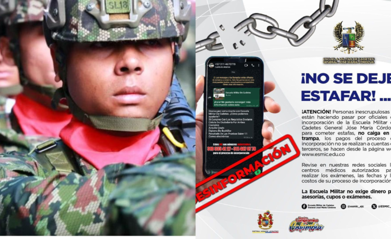 Ejército Nacional alertó sobre estafas en el proceso de ingreso a la institución; Los delincuentes se hacen pasar por agentes: «No os caigáis»

 – Tinta clara