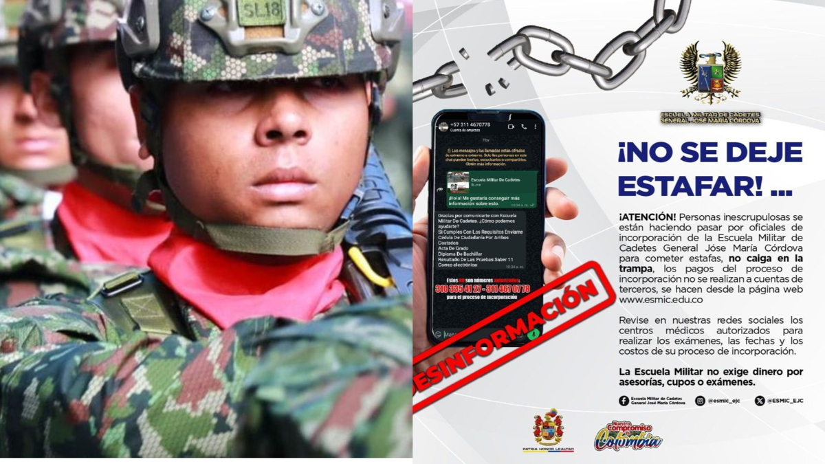 Ejército Nacional alertó sobre estafas en el proceso de ingreso a la institución; Los delincuentes se hacen pasar por agentes: «No os caigáis»

 – Tinta clara