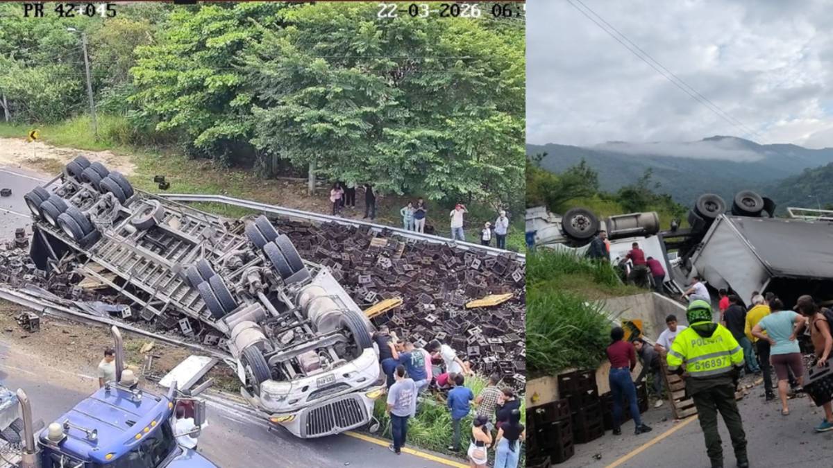 Camión tractor volcado en la vía Girardot-Bogotá, a la salida del túnel Sumapaz: gran congestión vehicular

 – Tinta clara