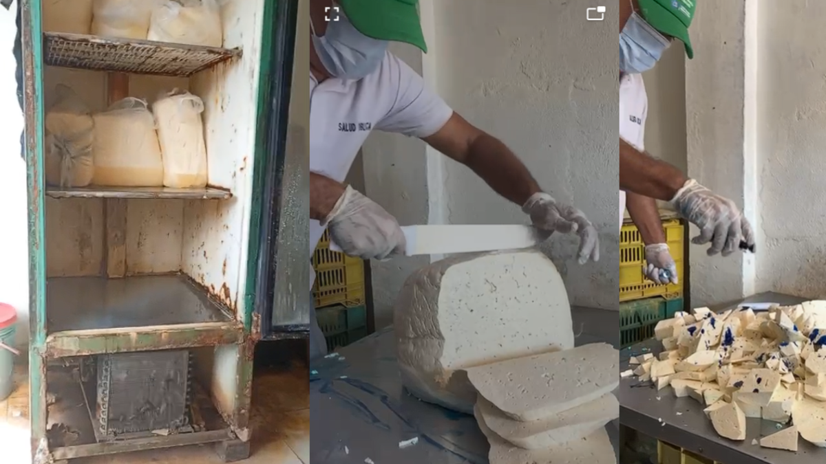 Ordenan destrucción de 52 kilos de queso costeño; Ordenan cierre de punto de venta por mal manejo del producto

 – Tinta clara